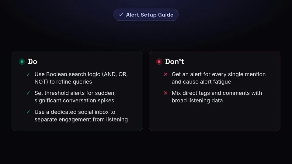 Checklist for setting up effective social media alerts