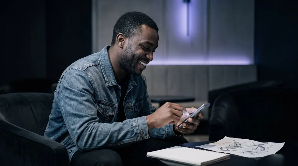 A community manager typing on a smartphone to moderate a live chat