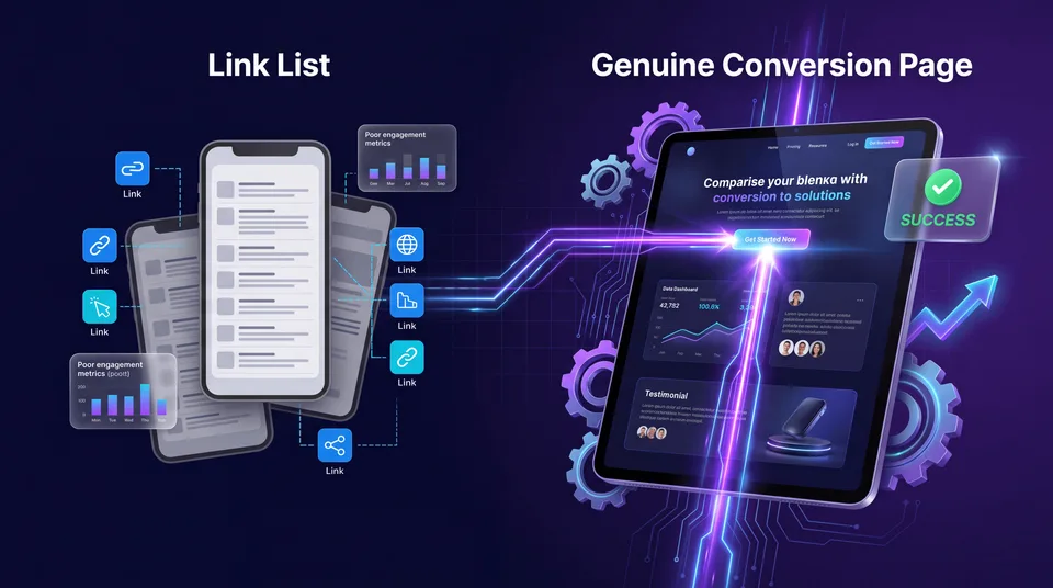 Link List vs. Genuine Conversion Page