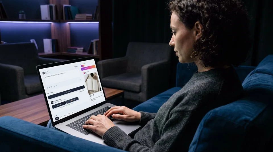 SchedulifyX Instagram composer showing a Reel preview and format options.