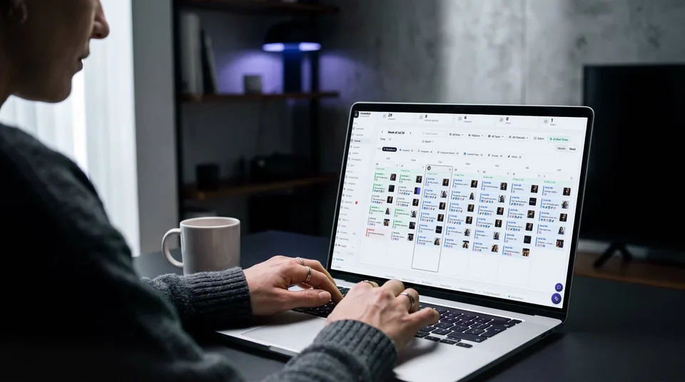 SchedulifyX's unified content calendar showing scheduled posts across multiple platforms.
