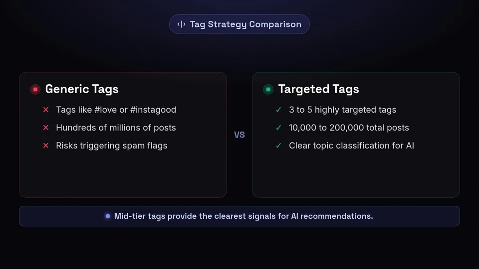 Comparison between generic massive tags and targeted mid-tier tags.